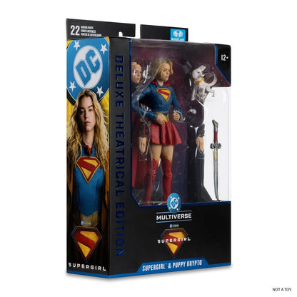 DC Multiverse Deluxe Theatrical Edition Wave 4 Supergirl Movie Supergirl and Baby Krypto 7-Inch Scale Action Figure